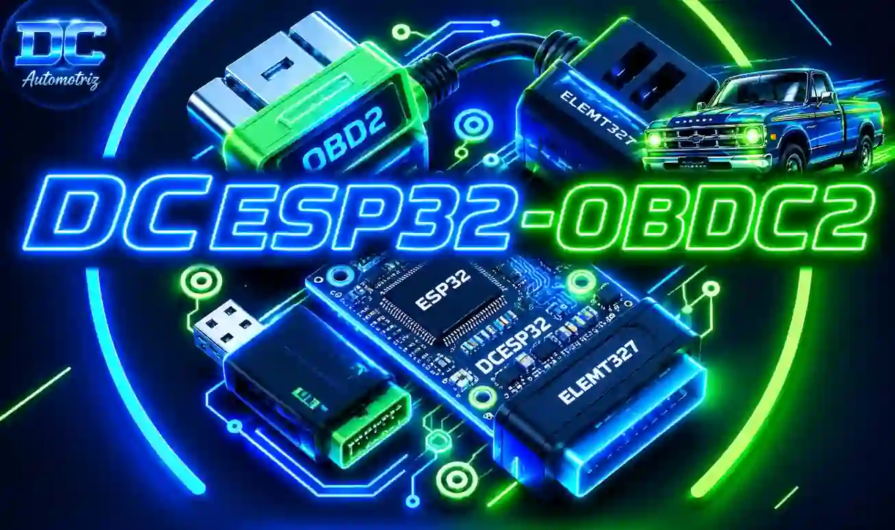 DCESP32-OBDC2 con ESP32 y adaptador ELM327